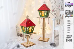 Christmas Flashlight Laser Cut | 3D Christmas Lantern Post Product Image 1