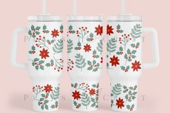 christmas floral 40oz quencher tumbler sublimation full wrap high resolution transparant background