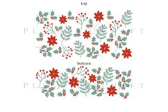 christmas floral 40oz quencher tumbler sublimation full wrap high resolution transparant background