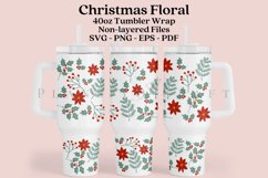 christmas floral 40oz quencher tumbler sublimation full wrap high resolution transparant background