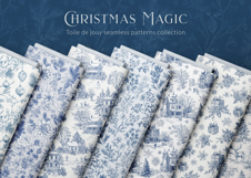 Christmas Toile Seamless Patterns Product Image 4
