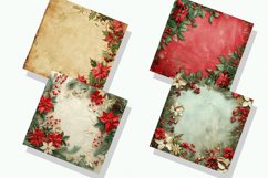 Christmas Floral Digital Paper Bundle Product Image 3