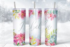 Floral Christmas Tumbler PNG, personalized tumbler design Product Image 1