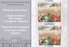 Floral Christmas Tumbler PNG, snowflakes tumbler design Product Image 2