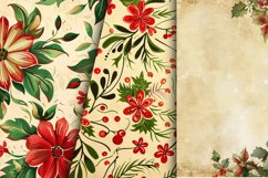 Christmas Floral Digital Paper Bundle Product Image 5
