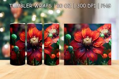 Christmas Flower Sublimation Tumbler | 3d Tumbler Wrap Product Image 1