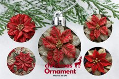 Christmas Ornament Christmas Flower Embroidery Sublimation Product Image 1