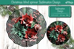Wind Spinner sublimation Quilling Christmas Flower png Product Image 1