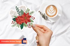 Christmas Flower Sticker, Christmas Sticker Set, Floral Art Product Image 1