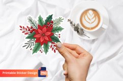 Christmas Flower Sticker, Christmas Sticker Set, Floral Art Product Image 1