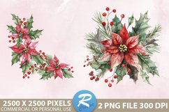 Christmas Flower Sublimation PNG Clipart Product Image 1