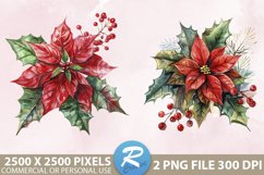 Christmas Flower Sublimation PNG Clipart Product Image 1