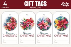 christmas flowers gift tags