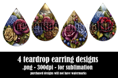 Christmas Teardrop Earring, Winter Floral Earring Designs s1 Product Image 2