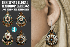 Christmas Teardrop Earring, Winter Floral Earring Designs 11 Product Image 1