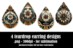 Christmas Teardrop Earring, Winter Floral Earring Designs 11 Product Image 2