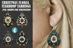 Christmas Teardrop Earring, Winter Floral Earring Designs 12 Product Image 1