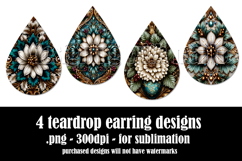 Christmas Teardrop Earring, Winter Floral Earring Designs 12 Product Image 2