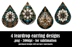 Christmas Teardrop Earring, Winter Floral Earring Designs 13 Product Image 2