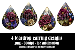 Christmas Teardrop Earring, Winter Floral Earring Designs s2 Product Image 2