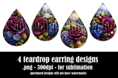 Christmas Teardrop Earring, Winter Floral Earring Designs s3 Product Image 2