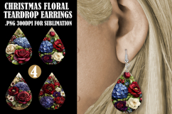 Christmas Teardrop Earring, Winter Floral Earring Designs s4 Product Image 1