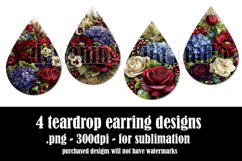 Christmas Teardrop Earring, Winter Floral Earring Designs s4 Product Image 2