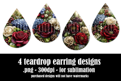 Christmas Teardrop Earring, Winter Floral Earring Designs s5 Product Image 2