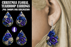 Christmas Teardrop Earring, Winter Floral Earring Designs s6 Product Image 1