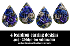 Christmas Teardrop Earring, Winter Floral Earring Designs s6 Product Image 2