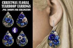 Christmas Teardrop Earring, Winter Floral Earring Designs s7 Product Image 1