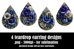 Christmas Teardrop Earring, Winter Floral Earring Designs s7 Product Image 2