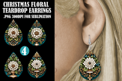 Christmas Teardrop Earring, Winter Floral Earring Designs s8 Product Image 1