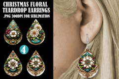 Christmas Teardrop Earring, Winter Floral Earring Designs s9 Product Image 1