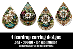 Christmas Teardrop Earring, Winter Floral Earring Designs s9 Product Image 2