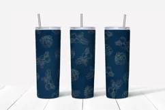 Christmas flowers sublimation design Skinny tumbler wrap design 