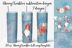 Christmas flowers sublimation design Skinny tumbler wrap design 