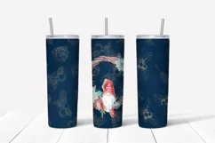 Christmas flowers sublimation design Skinny tumbler wrap design 