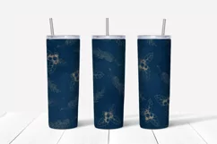 Christmas flowers sublimation design Skinny tumbler wrap design 