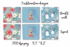Christmas flowers sublimation design Skinny tumbler wrap design 