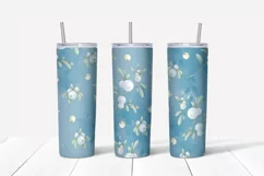 Christmas flowers sublimation design Skinny tumbler wrap design 