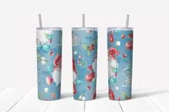 Christmas flowers sublimation design Skinny tumbler wrap design 