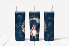 Christmas flowers sublimation design Skinny tumbler wrap design 