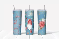 Christmas flowers sublimation design Skinny tumbler wrap design 