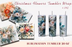 Christmas Flowers Tumbler Wrap, 20 oz Skinny Tumbler Png Product Image 1