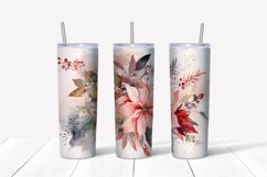 Christmas Flowers Tumbler Wrap, 20 oz Skinny Tumbler Png Product Image 2