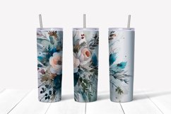 Christmas Flowers Tumbler Wrap, 20 oz Skinny Tumbler Png Product Image 4