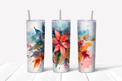 Christmas Flowers Tumbler Wrap, 20 oz Skinny Tumbler Png Product Image 3