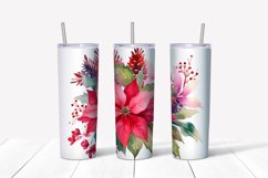 Christmas Flowers Tumbler Wrap, 20 oz Skinny Tumbler Png Product Image 5