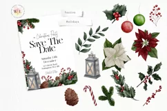 Christmas Foliage Clipart | Watercolor Clipart Product Image 2